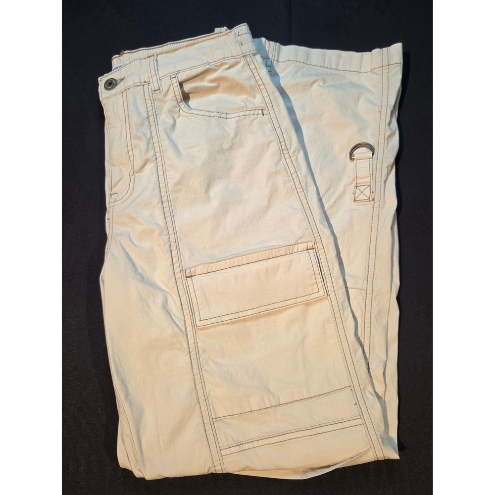 Kensie Womens Beige Utility Cargo Pants Wide Leg High Rise Tan Size 10/30